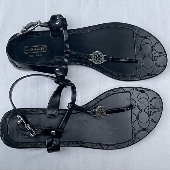 Coach Pansy black jelly sandals size 9-9.5 - Picture 4 of 10